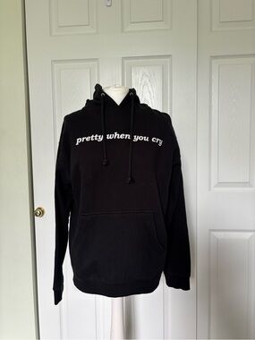 Lana Del Rey Pretty When You Cry Black Sweatshirt Hoodie Bow Size Medium